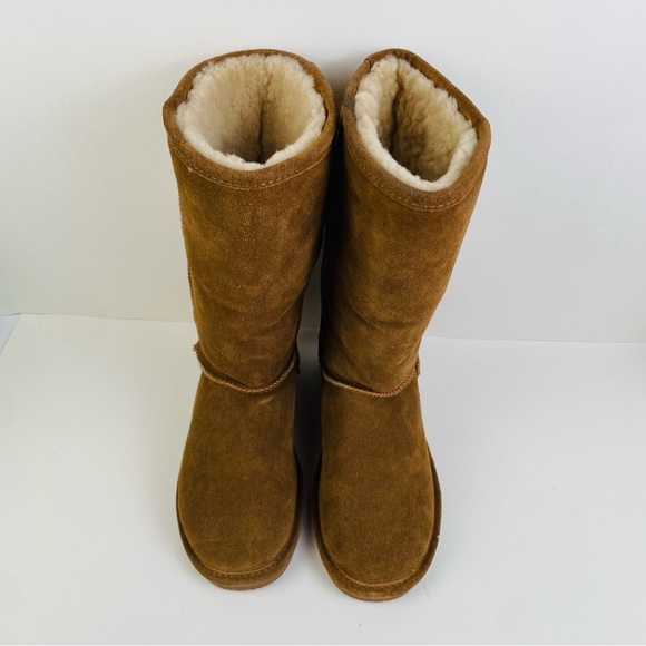 Bearpaw 115W Cloud Suede Brown Mid Calf Boots Sheepskin Lined Women’s Size 6 - Picture 6 of 11